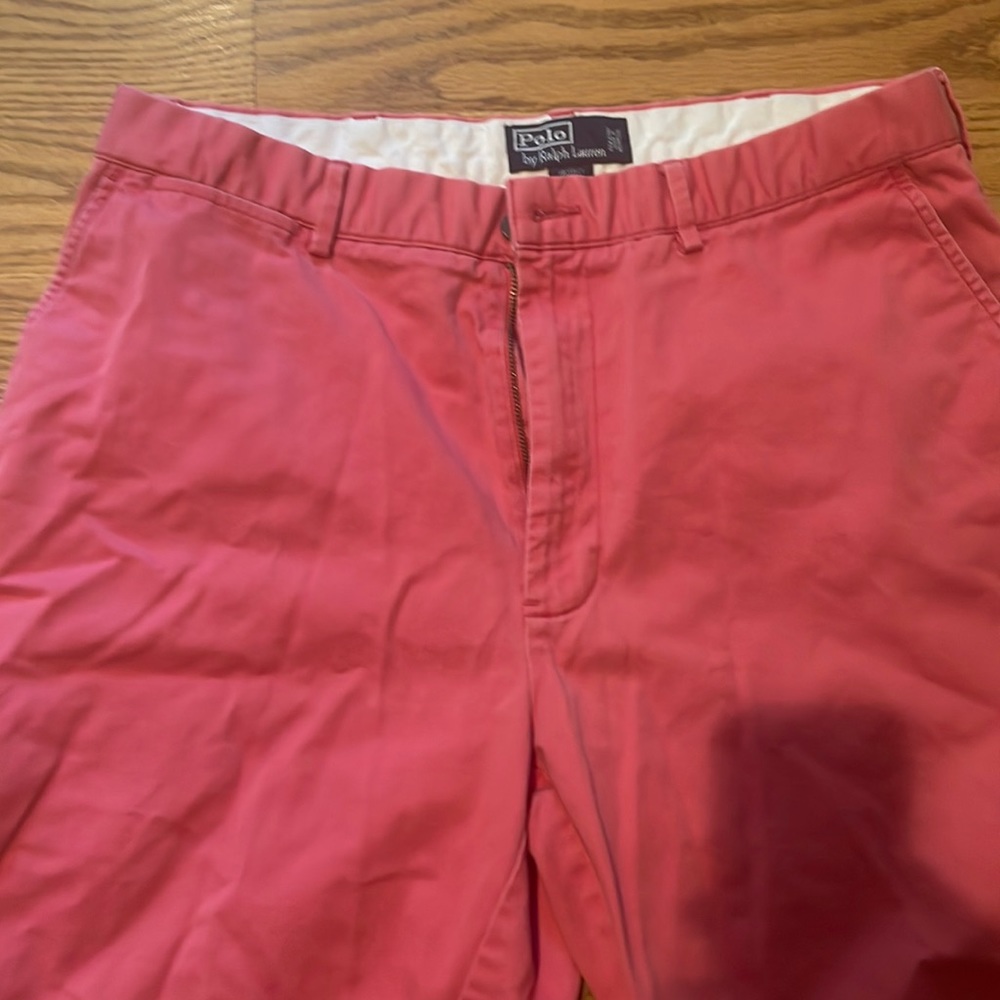 Vintage Polo Ralph Lauren Flat Front Prospect Shorts Mens 35 Cotton Pink
